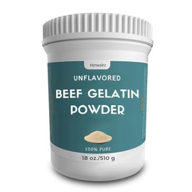 18 oz Beef Gelatin Powder Unflavored, Natural Thickener, Rich in Collagen, Used in Jellies, Puddings, Candies, Dairy Products, Jams and Other Foods