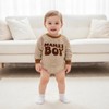 Newborn Baby Boy Fall Outfit Romper Letter Embroidery Long Sleeve