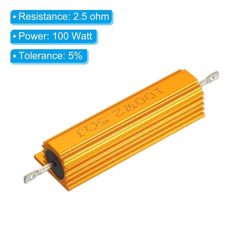 PATIKIL 100W 2.5 Ohm Aluminum Shell Resistor 2pcs Aluminum Housing