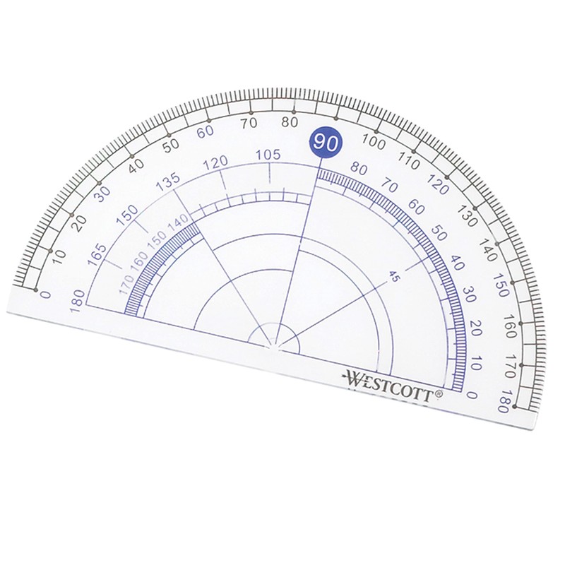 Westcott Six Piece Geometry Tool Kit with Pouch, Assorted Colors,