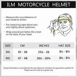 ILM Motorcycle Helmet Motocross Full Face Ultra Large Pinlock Insert Anti-Fog Visor ATV Casco Snowmobile for Men Women DOT(Matte Black, 3X-Large)