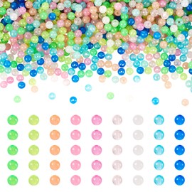 FASHEWELRY 1784Pcs Luminous Resin Beads Bulk 6mm Glow in The Dark Beads Mixed Colors Glowing Round Beads for Pen Making Bracelet Necklace Crafts Supplies