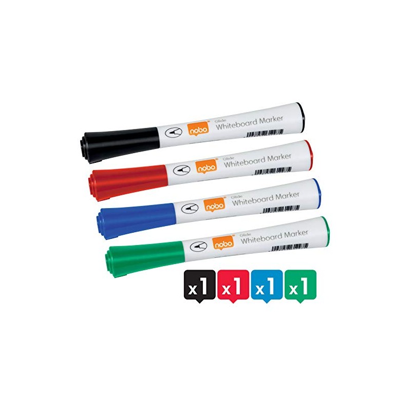 Nobo TS-140020 Glide Drywipe Marker, Pack of 4