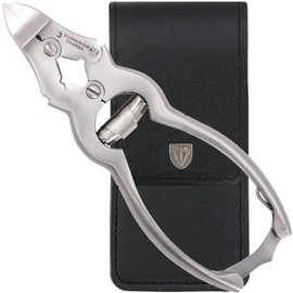 DREI SCHWERTER Stabile Nagelzange Fußnagelzange Pedikürezange 14,5 cm aus rostfreiem Edelstahl für die Pediküre im Kunstlederetui - Markenqualität