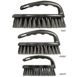 Hausfelder Scrubbing Brush, Scrubber Brush, Set of 3 - Hard Medium Soft - Can be Used as Shoe Cleaning Brush, Root Brush, Carpet Brush in Three Sizes and Hardnesses (Anthracite)