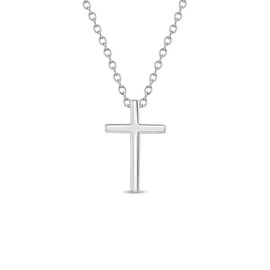 In Season Jewelry 925 Sterling Silver 40 cm Plain Unisex Cross Necklace for Children Pendant & Chain – Ideal Religious for Children & Teenagers with Unique Classic Cross for Boys and Girls, Sterling