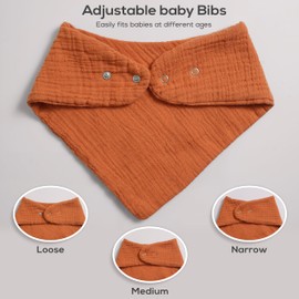 LILY O LAUREL Muslin baby bandana bibs for drooling and teething, 100% cotton, Baby bib for boys and girls, Muslin Bibs, Drool Bibs – Pack of 8