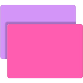 LEOBRO Silicone Mat, Silicone Mats for Crafts, 2pcs Silicone Mat for Jewelry Resin Molds, Silicone Mats for UV Resin, Resin Molds, DIY Art Crafts, Hot Pink & Light Purple, 11.69" x 8.26"