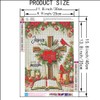 SHICERNHJ Cross Flower 5D Diamond Art Kits for Adults,Religious Christ