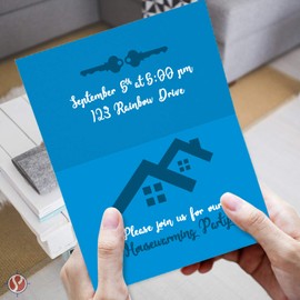 Bright Color Folding Greeting Cards | 5” x 7” Inches When Folded in Half | 50 Sheets Per Pack | Blue