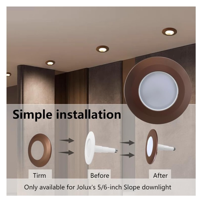 Jolux 4 Pack Bronze Matte Plastic Ring Trim for Decorated
