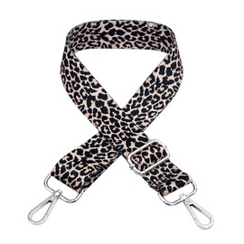 Adjustable 3.8 cm Shoulder Strap, Leopard Wide Bag Strap, Shoulder Strap, Carry Strap, Bag, Handbag, Shoulder Strap, Adjustable Length Strap, Adjustable with Silver Carabiner for Women and Girls, Bag