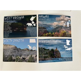 thehsubox State Facts Postcards- Pack of 25