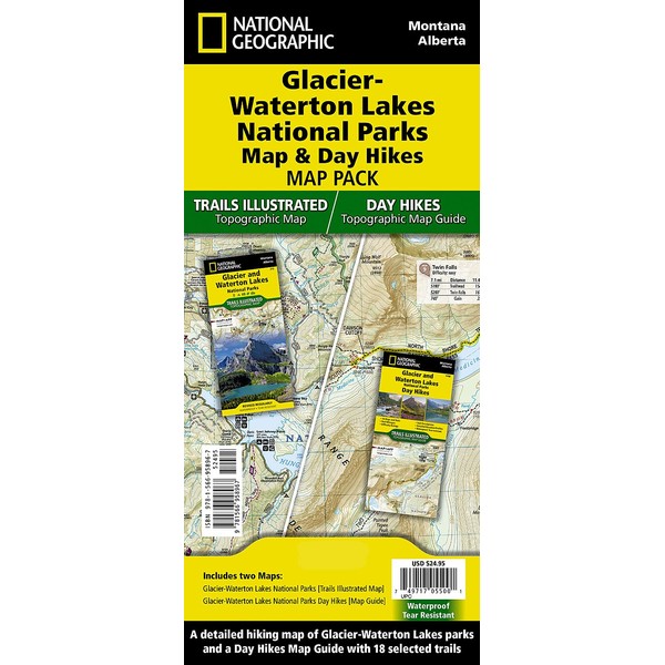 Glacier and Waterton Lakes Day Hikes & National Parks Maps