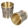 2pcs Embossed Pattern Retro Wine Cup Household Drinking Wine Glass