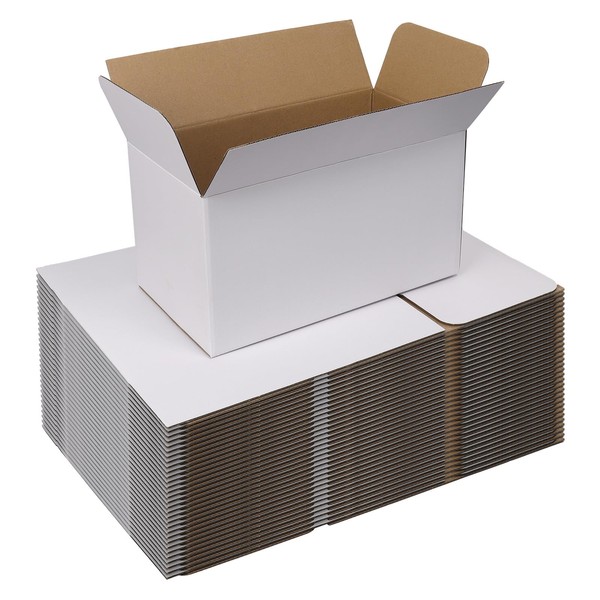 White 10x7x5 Shipping Boxes, 30 Pack Small Boxes for Shipping,