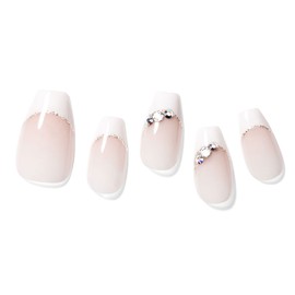 Dashing Diva Magic Press French Chaplet Nail Tips, White, 1 Piece