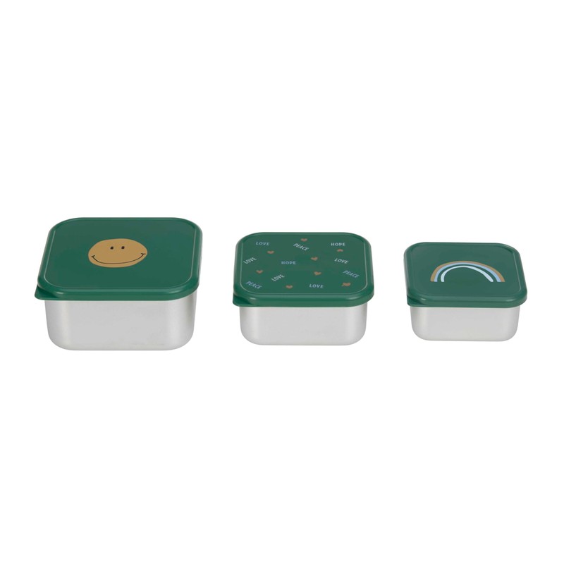 LÄSSIG Children's Snack Box Set of 3 Stainless Steel Lunch