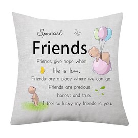 aligarian Best Friend Cushion Cover Friendship Friend Gift for Women Girls Bestie Coworkers Cushion Cover Gift Best Friend Graduation Birthday Christmas Throw Pillow Case Gift (Friend-3)