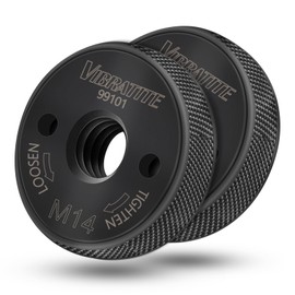 VIBRATITE Pack of 2 M14 quick release nuts, clamping nut for all angle grinders from AEG, Black & Decker, Dewalt, Flex, Hitachi, Metabo, Makita etc. Black