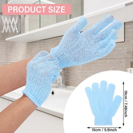 WLLHYF 2 Pairs Exfoliating Gloves Double Sided Shower Gloves Remover Dead Skin Bath Glove Exfoliating Scrubber Shower Accessories for Beauty Spa Massage Daily Bath