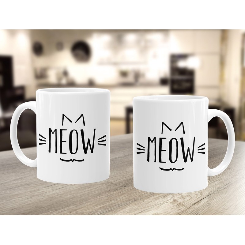 MoonWorks Coffee Cup Cat Meow Meow Meow Cat Tea Cup