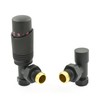 Hot Flow Textured Black Cascade Angled Modern TRV Thermostatic Radiator