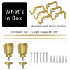 eTeckram 5/8" Double Curtain Rod with Vieve Finials (Gold, 84"-120")