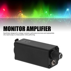 Monitor Amplifier, Headphone Amplifier Earphone Amp, Volume Control XLR Input 3.5mm Stereo Jack with Waist Clip for Drummer Keyboardist