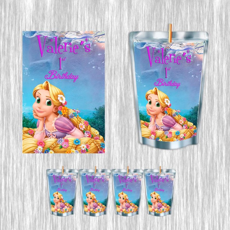 Tangled Juice Pouches - Printed Adhesive Labels or Assembled Drinks