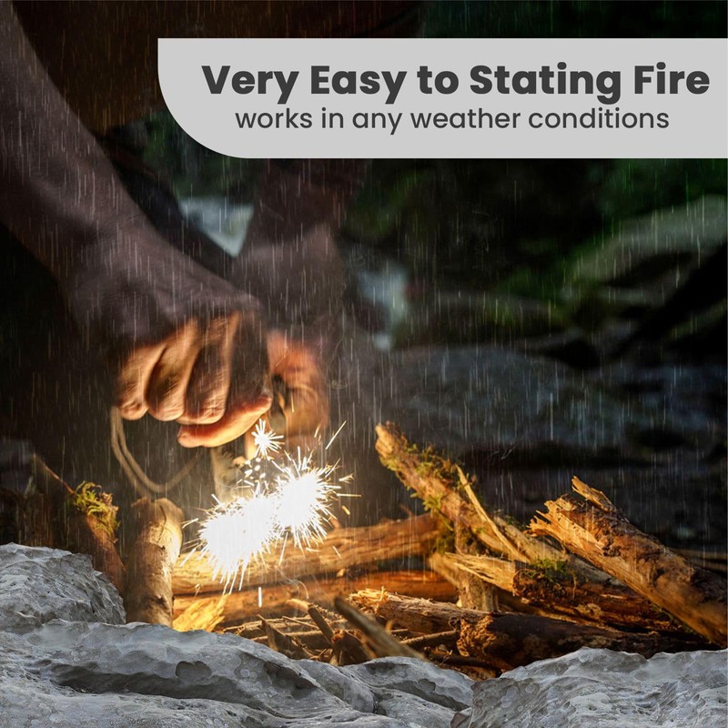 PISAU Ferrocerium Magnesium Bar Ferro Rod Flint Fire Starter Waterproof