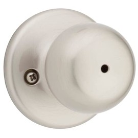 Weiser Fairfax Satin Nickel Door Knob, Interior Door Handles/Privacy Knobs for Bedroom and Bathroom Doors, Keyless Bathroom/Bedroom Door Lock, Traditional Home Décor