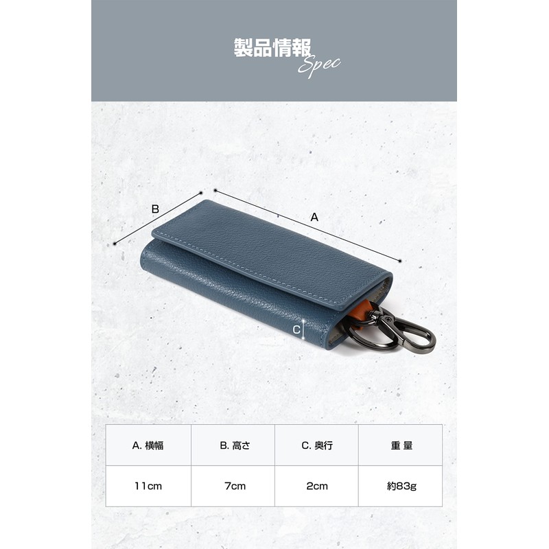 LASIEM Men's Genuine Leather Key Case, 5 Rows Key Holder,