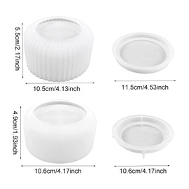 2PCS Storage Box with Lids Candle Jar Molds Set, Tea Light Candle Holder Silicone Molds for Resin, Round Shape Tealight Candle Molds for Epoxy Casting DIY Projects