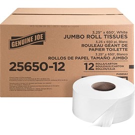 Genuine Joe Genuine Joe 2-ply Jumbo Roll Dispnsr Bath Tissue, Model:GJO2565012
