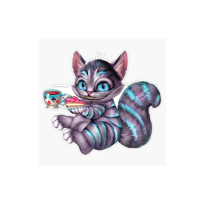 Cheshire Cat Bumper Sticker Vinyl Decal 5"