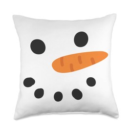 Cute Christmas Snowman Face Throw Pillow