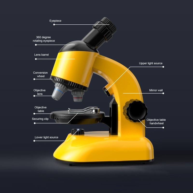 40X-1200X Kids Microscope with 360 Rotation Head Educational Toy for