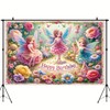 Starlit Patio Fairy Happy Birthday Backdrop Banner Enchanted Garden Party
