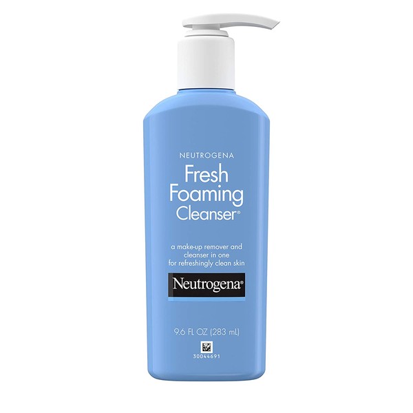 Neutrogena Fresh Foaming Facial Cleanser & Makeup Remover with Glycerin, Oil-, Soap- & Alcohol-Free Daily Face Wash Removes Dirt, Oil & Waterproof Makeup, Non-Comedogenic, 9.6 fl. oz