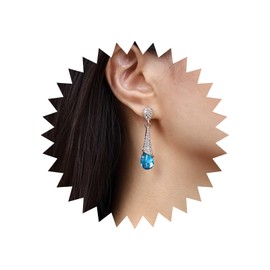 Cimenexe Bohemian Drop Ruby Earrings Gold Crystal Drop Earrings Drop CZ Paved Stud Earrings Water Drop Red Ruby Earrings Jewellery for Women and Girls Gifts, Zinc, No Gemstone