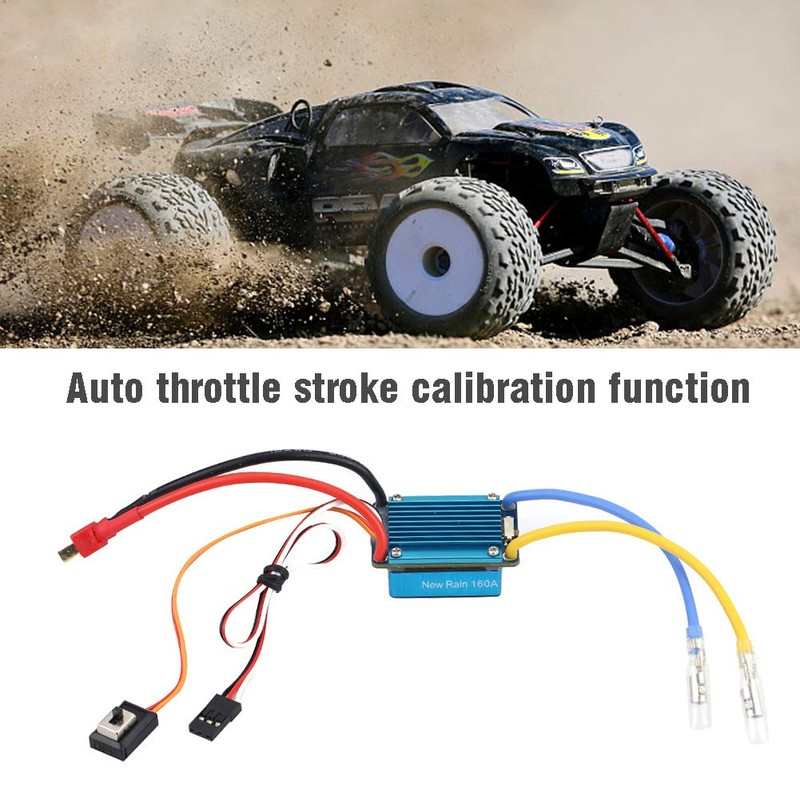 60A Waterproof ESC, 160A Brushed ESC Multi Protection Dustproof Waterproof