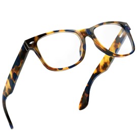 grinderPUNCH Blue Light Blocking Glasses for Women Men | Computer Gaming Glasses for Women Men | Anti Eyestrain Glasses (Teal Tortoise, Rectangular)