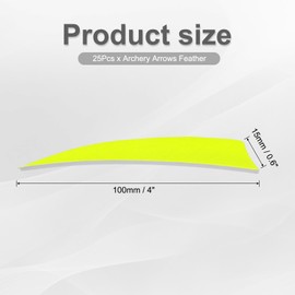 PATIKIL Arrows Vanes 4 Inch, 25 Pack Right Wing Arrow Feather Turkey Fletching Archery Accessories for DIY Target Shooting Hunting, Neon Yellow