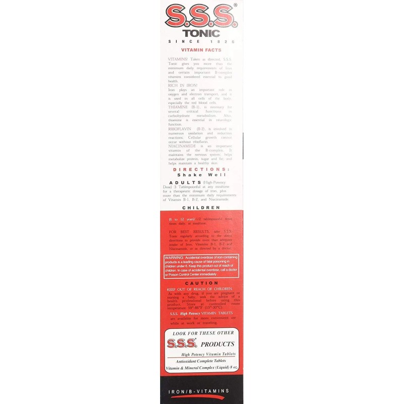 S.S.S. CO. SSS Tonic High Potency Iron & B Vitamin