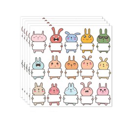 75 Pcs Name Tags Name Tags Stickers Cartoon Cute Rabbit Blank Labels Writable Stickers for Kids