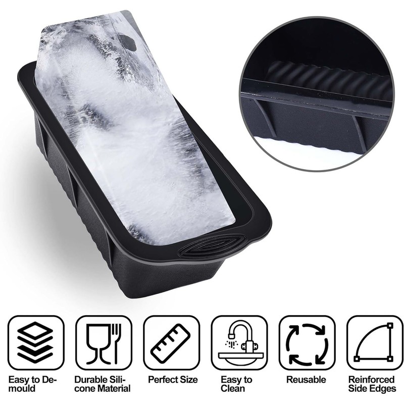 2pcs Extra Large Easy Demould Silicone Ice Cooler Reusable Big