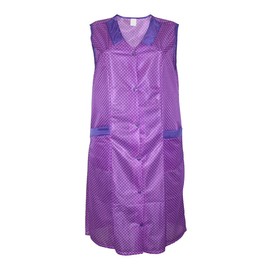 Dederon Apron Nylon Blue or Red, Purple with white dots