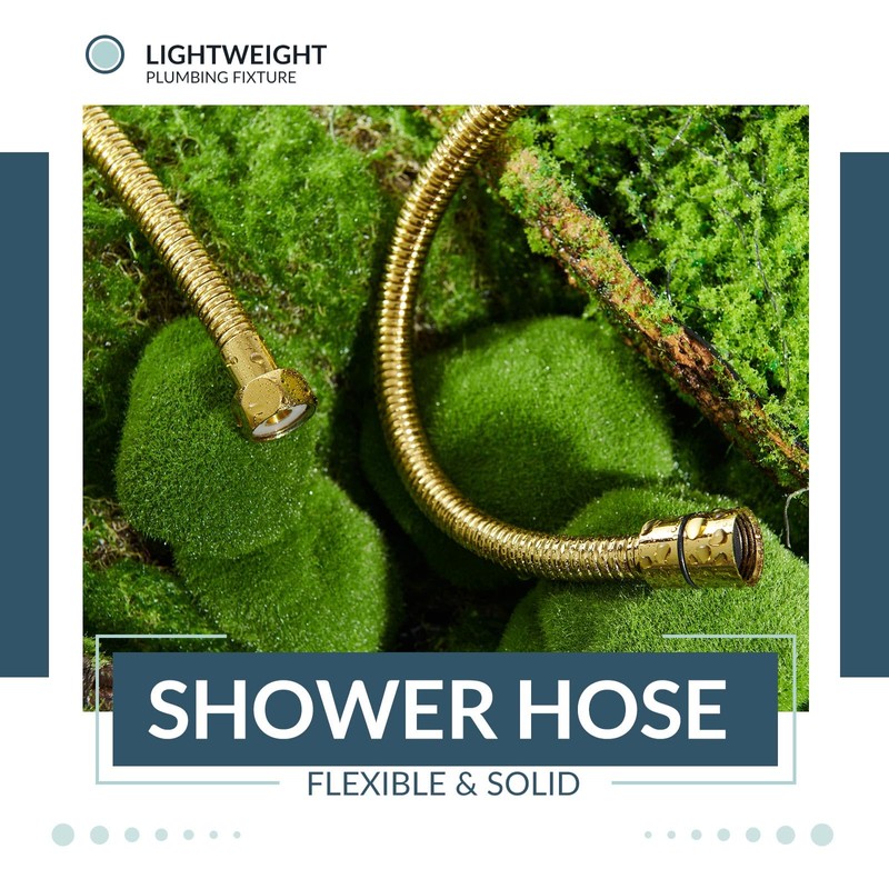 APLusee Titanium Gold Shower Hose, 59-Inch Extra Long Handheld Shower