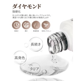 Gel Nail Topcoat, Base Coat, 1.2 fl oz (32 ml) (Top Coat 0.3 fl oz (8 ml) x 2 & Base Coat 0.3 fl oz (8 ml) x 2 Bottles), Non-Wiping, No Wiping, Large Capacity, UV/LED Compatible